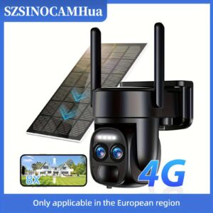 ☀️ SZSINOCAM 4G LTE Solar Security Camera – Outdoor PTZ Surveillance with SIM Slot & 1296p Video