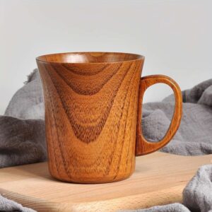 🍶 1pc Handmade Japanese Jujube Wood Cup – Reusable Wax-Coated Wooden Mug | Perfect for Coffee, Tea, Beer & More – Eco-Friendly Drinkware for Home, Kitchen & Restaurants