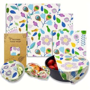 3 Packs Reusable Beeswax Wraps,  Reusable Plant-Based Food Wraps, Beeswax Wraps For Food, Eco-Friendly Beeswax Food Wrap, Organic, Sustainable, Biodegradable, Zero Waste, Plastic-Free Food Storage (1L | 1M | 1S )