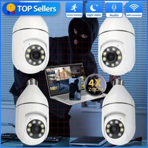 💡 WJG Light Bulb Security Camera with Spotlights – 1080P Wireless Pan/Tilt Smart Surveillance (1/2/4-Pack Options)
