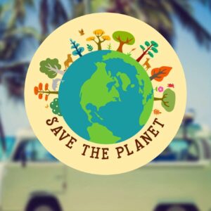 🌍 Eco Warrior Vinyl Sticker – “Save The Planet” Conservation Decal