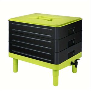 Plastic Rectangular Worm Composting Bin Kit - Food Waste Recycling, Castings, Tea, Farming - No Electricity Required