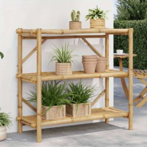 Étagère à 3 niveaux 100x40x90 cm bambou