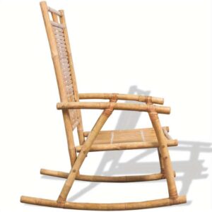 Eco- Friendly Bamboo Rocking Chair - Outdoor Furniture Garden Chair & Weather Resistant for Patio Relaxation