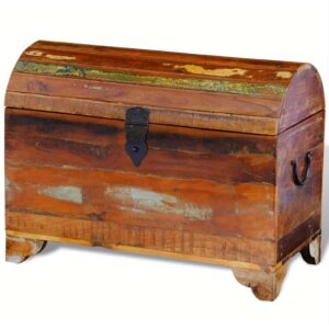 Handmade Antique- Style Wooden Storage Chest from Reclaimed Wood - Vintage Eco- Friendly Furniture