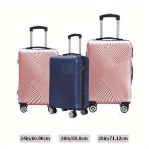 3-Piece HIPS Luggage Set: Durable Synthetic Hardshell Suitcases with Smooth Rolling Caster System – Stylish, Eco-Friendly & Spacious Unisex Design for Business, Commute & Travel – Carry-on & Check-in Storage Cases
