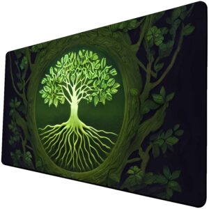 🪵 1pc Tree of Life Print Desk Mat – 60x35cm (23.6"x13.7") Large Office Mouse Pad & Laptop Desk Pad | Non-Slip Rubber Backing, 2mm Thick Ergonomic Workstation Mat