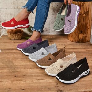 👟 Women’s Cut-Out Slip-On Sneakers – Lightweight, Breathable Flats for All-Season Comfort