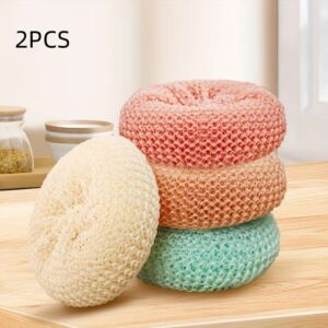 🧽 Eco-Friendly Bamboo Fiber Cleaning Balls – Non-Electric Scrubbers for Kitchen, Bathroom & Toilet