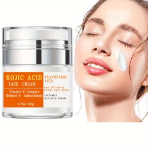 Kojic Acid Cream, Face Cream With Niacinamide, Vitamin E, Vitamin C, Hyaluronic Acid, Squalane, Shea Butter, Aloe Vera, Rejuvenating And Moisturizing Skin, 1.76 Oz (50g), Plant Squalane