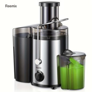 🍊 Reemix 500W Centrifugal Juicer – Wide Mouth Juice Extractor with 2 Speeds & Easy-Clean Brush
