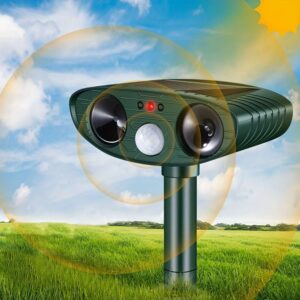 🦊 Solar-Powered Cat Repeller – Ultrasonic Animal Deterrent with Motion Sensor | Fox, Raccoon, Rabbit & Rodent Repellent for Garden, Yard & Outdoor Use (1pc)