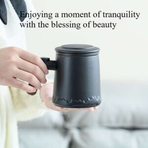 Striped Ceramic Tea Mug With Infuser - Reusable, Eco-Friendly Coffee Cup For Home & Office Use Coffee Mug Tea Cup Set