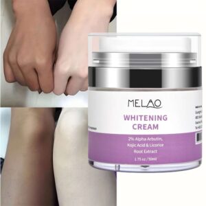 MELAO Whitening Cream – 1.75 oz | Brightening Moisturizer with Vitamin E, Alpha Arbutin, Kojic Acid & Licorice Root Extract | Evens Skin Tone on Underarms, Elbows, Knees & Ankles | For All Skin Types