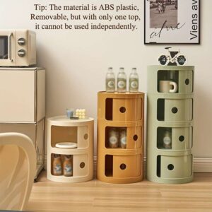 🏠 Modern Round Bedside Cabinet – Multi-Layer Drawer Organizer for Bedroom, Living Room & Kitchen (White)