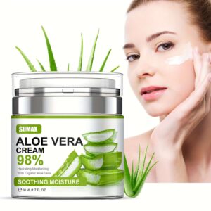 50ml Aloe Vera Cream, Face Moisturizer 96% Pure Aloe Vera Moisturizing Cream Provides Superior Moisturizing And Nourishing Effect, To Combat Dryness Daily Skin Care For Men Women