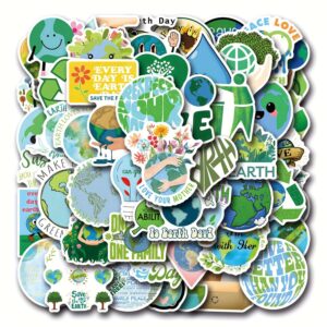 🌍 56pcs Earth Day Stickers Set – Eco-Friendly Vinyl Decals | Durable Paper Material for Scrapbooking, Laptops, Water Bottles, Phones, Skateboards & Cars