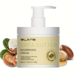 Large 17.6Oz Shea Butter Nourishing Cream Skin Nourishing, Moisturizing Provides Intense Hydration For Dry & Dull Skin For All Types Skin For Face Body Hands Neck For Family Use With Plant Squalane