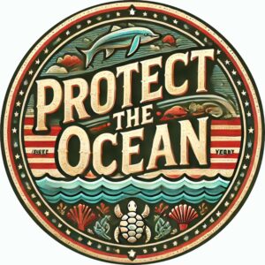 🌊 Protect the Ocean Aluminum Metal Sign – 8” Vintage Eco Awareness Decor | Reusable Circular Tin Wall Art for Home & Outdoor (1 PC)