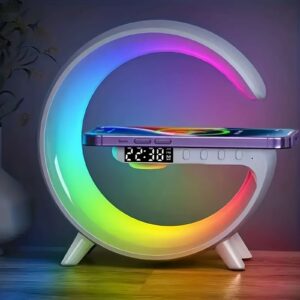 Wireless Bluetooth Speaker with Fast Charging, RGB Rhythm Light, Sunrise Alarm Clock & Dimmable Smart Lamp – Wake-Up Light & Table Lamp for Bedroom Ambiance