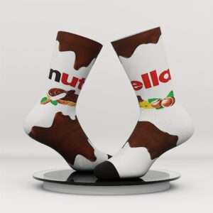 1 Pair Chocolate Patterned Bamboo Fiber Socks – Mid-Calf, Ultra-Soft Knit | Fun Gift Idea | Eco-Friendly, Breathable & Stretchy