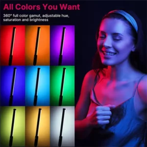 FANGTUOSI 360° full colors Handheld RGB Colorful Stick Light Handheld LED Light Wand Party atmosphere Photography Studio Lamp