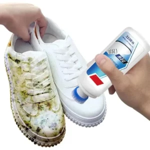 White Shoe Cleaner Eco Friendly Whitening Polish Cream with Brush Sponge Quick Stain Remover for Leather Sneakers Suede Canvas C