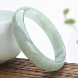 Natural Ice Jade Bracelet for Women - Light Green Fashion Jade Bangle | Lucky Stone Jewelry Gift for Mother