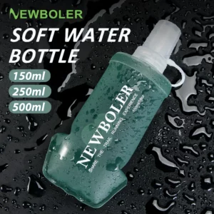NEWBOLER 150/250/300/500ml Water Bottle TPU Folding Soft Flask Outdoor Sport Running Camping Hiking Travel Portable Water Bottle