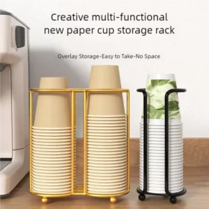 Cup Storage Holder Luxury Disposable Cup Support Frame Household Kitchen Paper Cup Holder Tea Cups Dispenser Kitchen Gadget