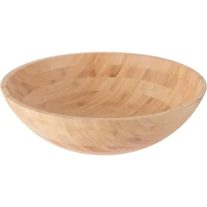 Eco-Friendly Bamboo Salad Bowl, Large Serving Dish for Fruits & Cereal, Hand Wash Only