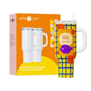 HTVRONT 2 Pack 40oz Sublimation Tumbler Blanks with Handle Blanks Stainless Steel Insulated Large Tumbler Bulk Coffee Travel Cup